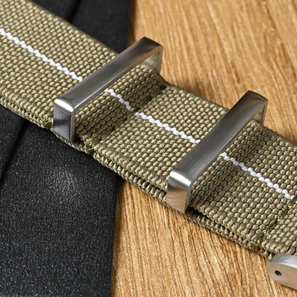 San Martin Watchband Elasticity Nylon Strap 20mm Pilot Military Watch Band Universal Type Sports Paratrooper Strap Watches Parts