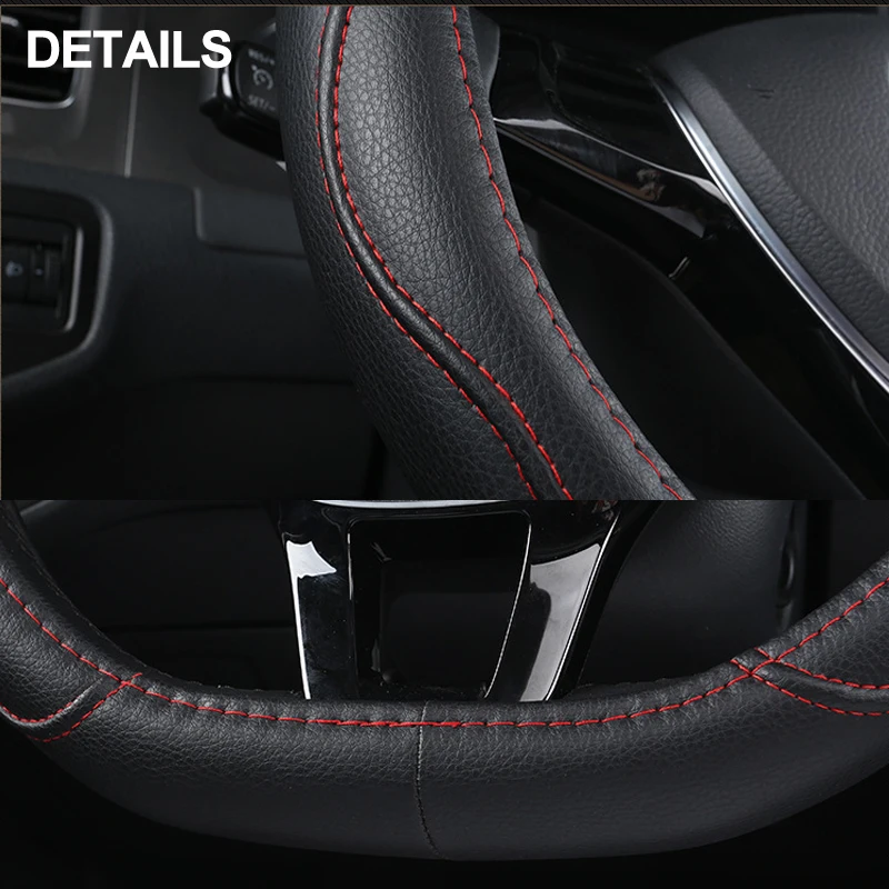 Car Steering Wheel Cover For Volkswagen VW Jetta / Tiguan / Caddy IV 2015 2016 2017  2018 2019 2020 2021 D Shape Steering Wheel