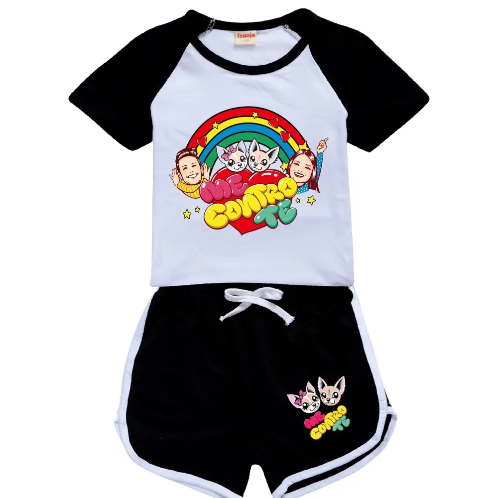 Boys Cartoon Me Contro Te Short Sleeve Tshirt + Shorts 2pcs Children Clothes Sport Suit Girls Pajamas Sets Spring Kids Sports