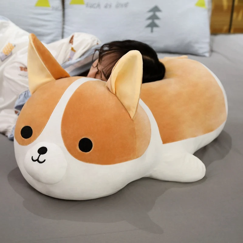 

40cm-80cm New Giant Size Corgi Dog Plush Toy Soft Stuffed Animal Puppy Doll Christmas Gift for Kids Sleeping Pillow High Quality