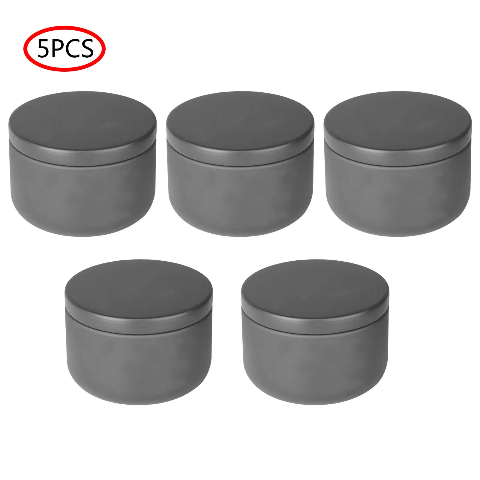 

5 Round Tinplate Jars with Lids Small Candy Tins DIY Candle Box Leak Proof Sealing Storage Tins Small Items Organizer Containers