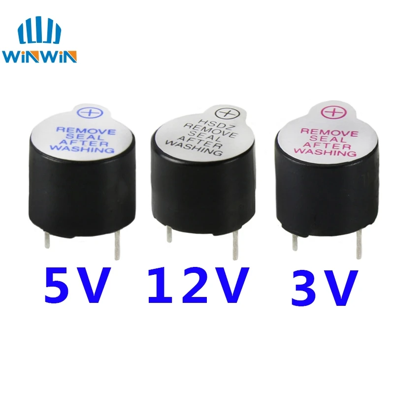 10PCS Active Buzzer 3V/5V/12V/16R TMB12A03 TMB12A05 TMB12A12 Magnetic Long Continous Beep Tone 12095 12*9.5mm Mini Plug Speaker