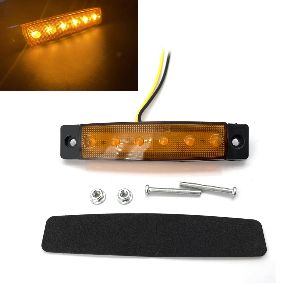 Auto Side Marker Indicator Light LED 12V 24V 6 SMD LED Car Bus Truck Lorry External Lights Low Trailer Rear Warning Lamp