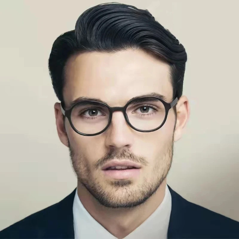 Ultralight TR90 Men Comfortable Photochromic Reading Glasses Women Vintage Round Small Frame Myopia Optical Prescription Eyewear