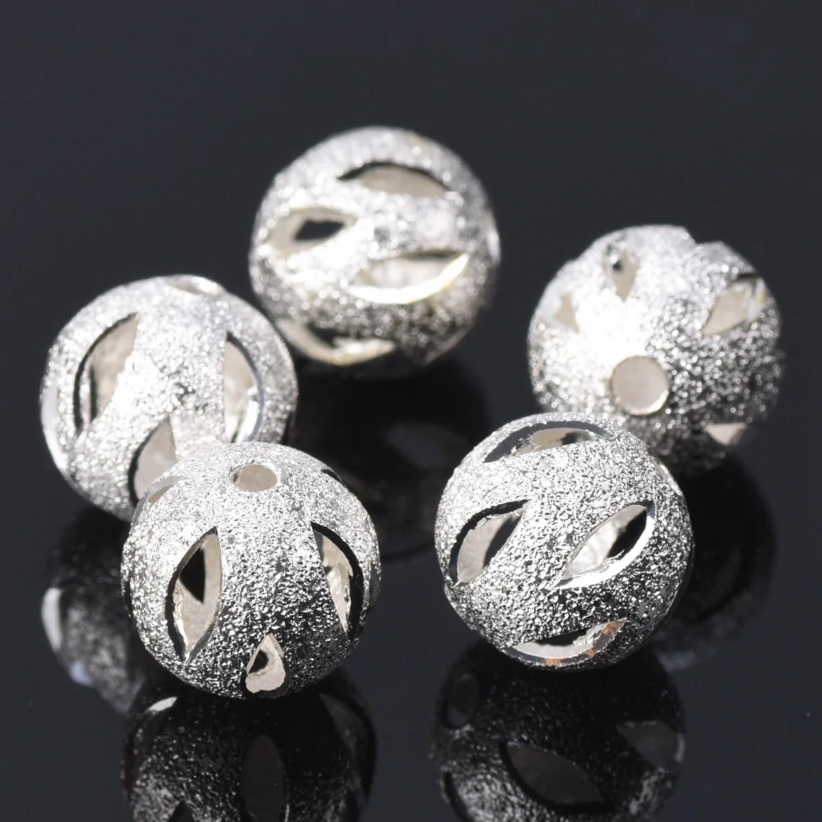 20 stücke 10mm Plattiert Gold Farbe Silber Farbe Runde Split Löcher Hohl Matte Metall Messing Lose Spacer Perlen Für schmuck Machen DIY