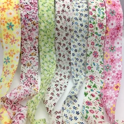 10Y Beautiful Flowers Cotton Polyester Fabrics Ribbon For Handmade DIY Craft Sewing Bias Binding Scrapbook Gift Floral Packing