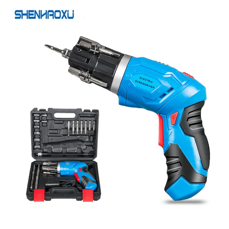 

4V Cordless Electric Screwdriver 1300mah Lithium Battery Rechargeable Multi-function Mini Drill Power Tools LED WIth 45PCS Bits