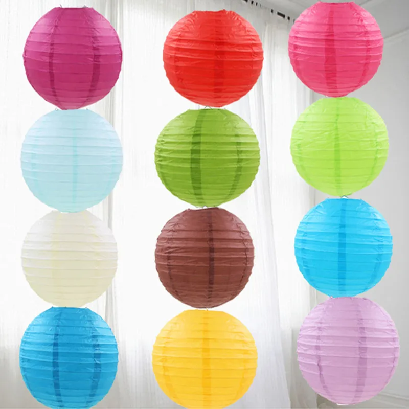 100 Pcs/Lot Fashion Chinese Paper Lantern Hanging Ball for Xmas Wedding Birthday Party Room Decoration Free Shipping