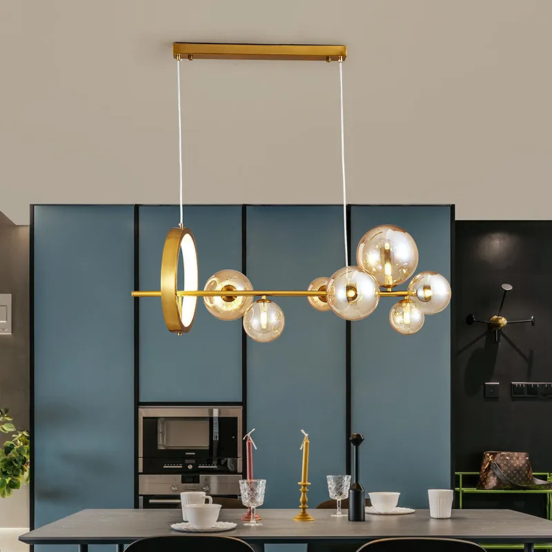 Modern Nordic Gold / Black Round Metal G9 Led Chandelier Glass Globes Modo Pendant Chandelier Lighting Indoor Lighting Fixtures