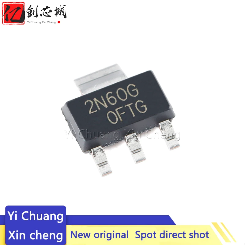 

10PCS New Original 2N60G SOT-223 600V/2A N-CHANNEL POWER MOS Transistor (FET) Chip