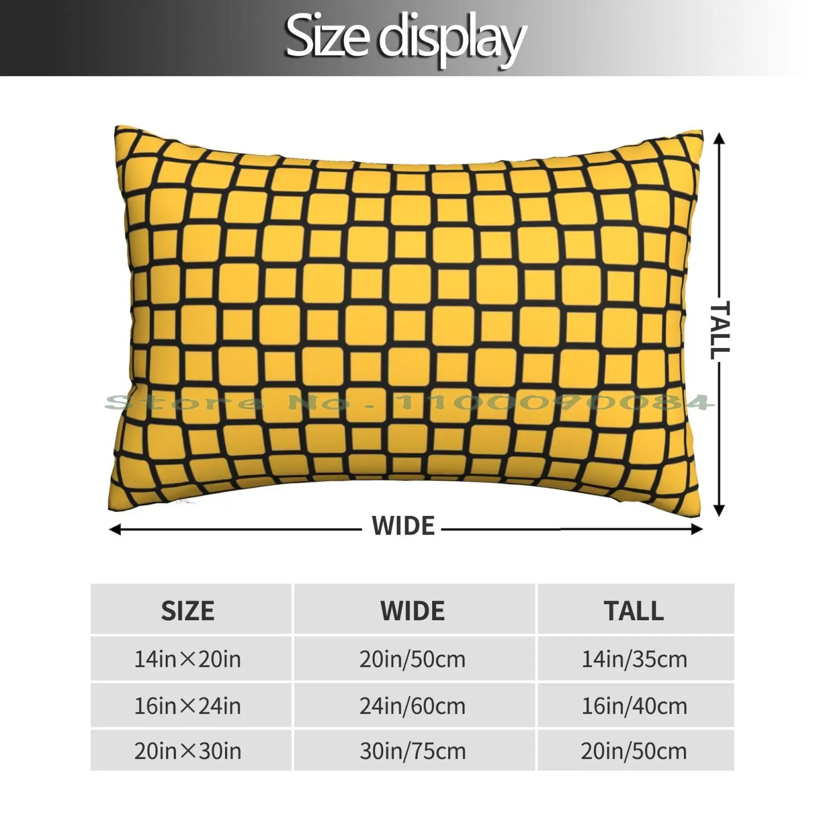 Geometric Pattern : Rounded Weave : Black / Yellow Pillow Case 20x30 50*75 Sofa Bedroom Pink White Sneakerheads Sneakeraddict