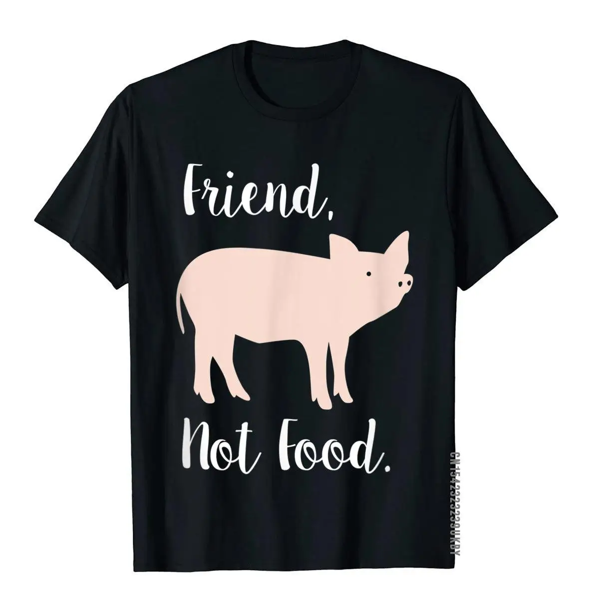 Vegan Shirt Friend Not Food Pig Animal Rights Gift Tops Shirts Faddish Novelty Cotton Adult Top T-Shirts Comics