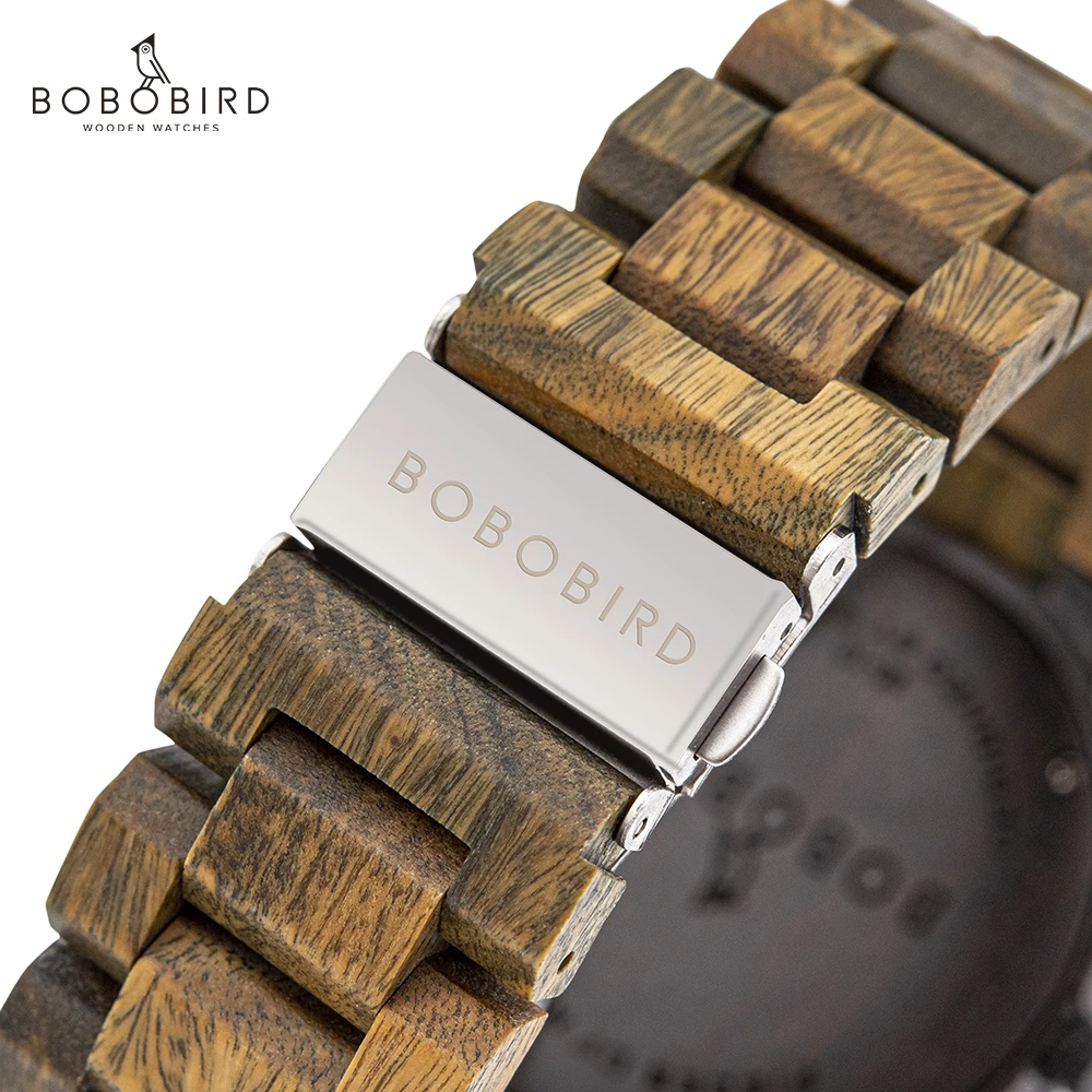 Bobo Bird Wood Man Watch Quartz Stopwatch Wooden Men\'s Watches Auto Date For Men Watch Male 2020 Quartz Wristwatch Orologio Uomo