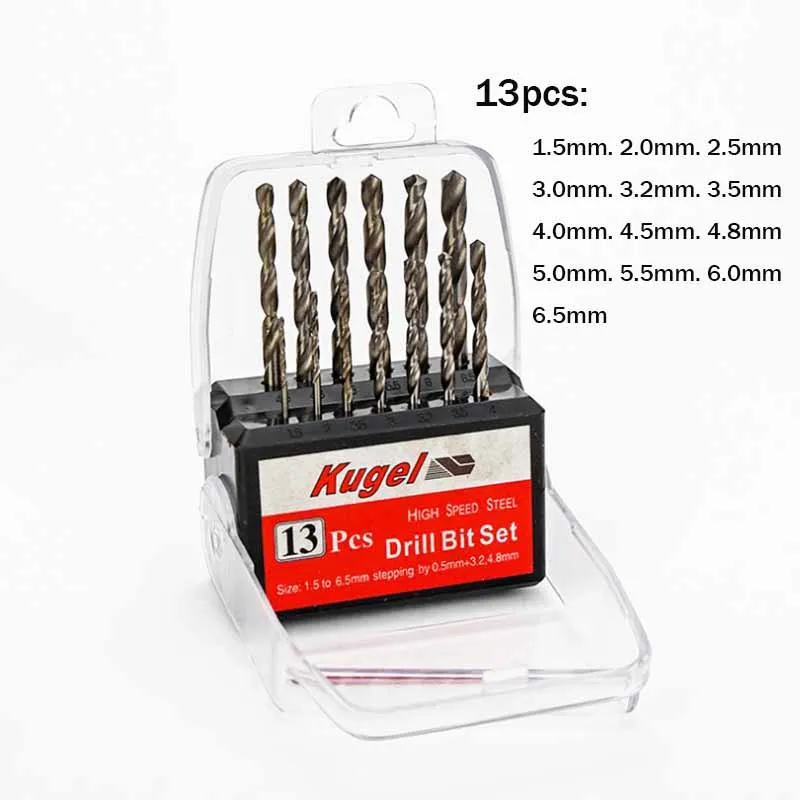 Set di punte elicoidali metriche da 1.0-10mm con codolo cilindrico in acciaio al cobalto per metalli in alluminio