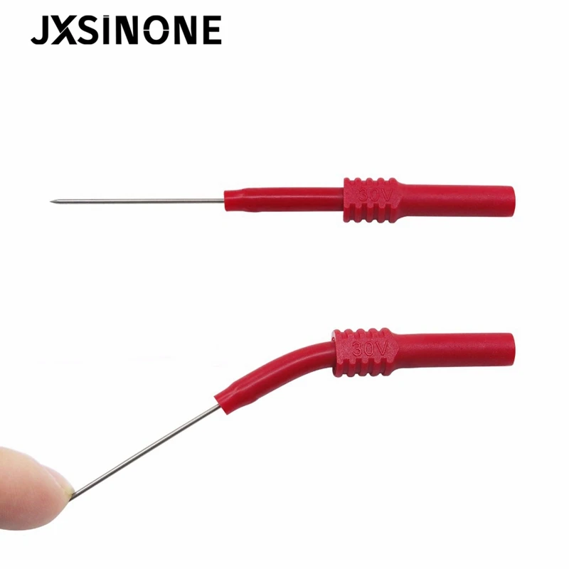 JXSINONE P5009-aguja de perforación de aislamiento de PVC suave, multímetro no destructivo, sondas de prueba, rojo/Negro, 4 Uds.