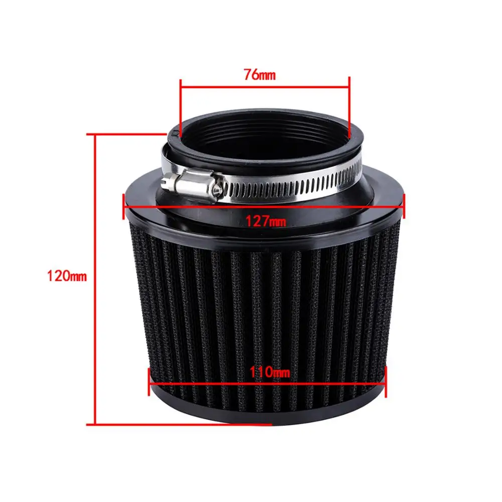 R-EP High Flow Air Filter 76mm 70mm 65mm Universal Car Cold Air Intake Filters 3inch 2.75inch 2.5inch Filter Washable Reusable