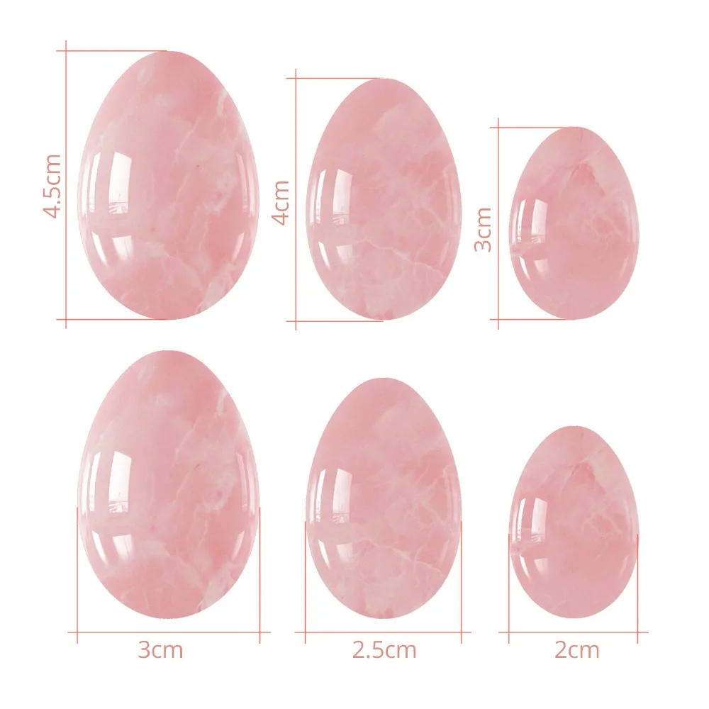 Ensemble d\'oeufs Yoni en quartz rose naturel pour femmes, resserrement vaginal, diversifier l\'œuf, exercice de Kegel pelvien, massage vaginal,