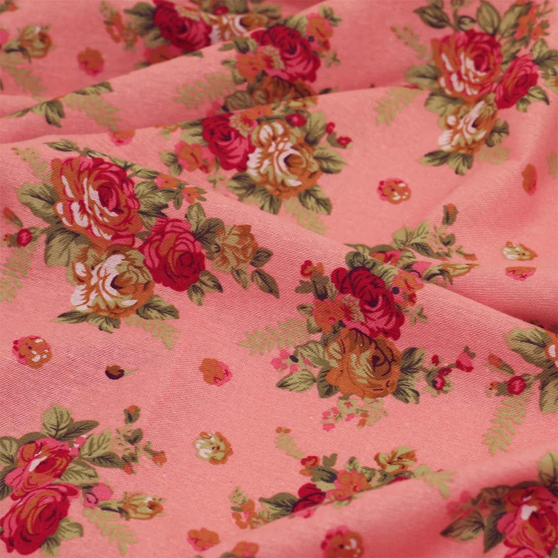 100% Cotton Digital Print Rose Pastoral Vintage Fabric For Sewing Tablecloth Patchwork Dress Floral Cloth