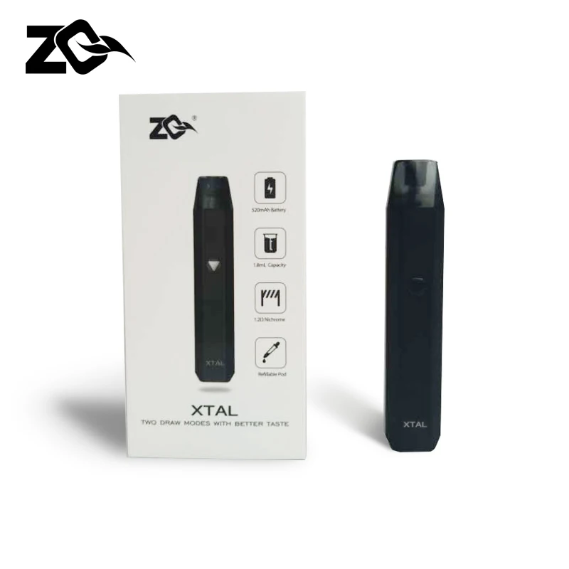 ZQ Xtal Kit  with built-in battery 520mah 1.8ml empty Vape Pods Ni-chrome 1.2ohm Coi  Xtal Pods Manufactured 2020 Newest