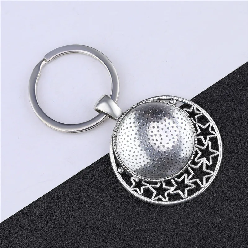 JUYA 10pcs 25mm Cabochon Blank Keychain Pendant Base Fit 25mm Glass For Key Chain Keyring Pendant DIY Jewelry Making Findings