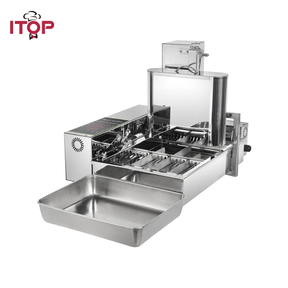 ITOP-minimáquina eléctrica para hacer rosquillas, máquina para hacer rosquillas de acero inoxidable, automática, comercial, 2000W, 6L