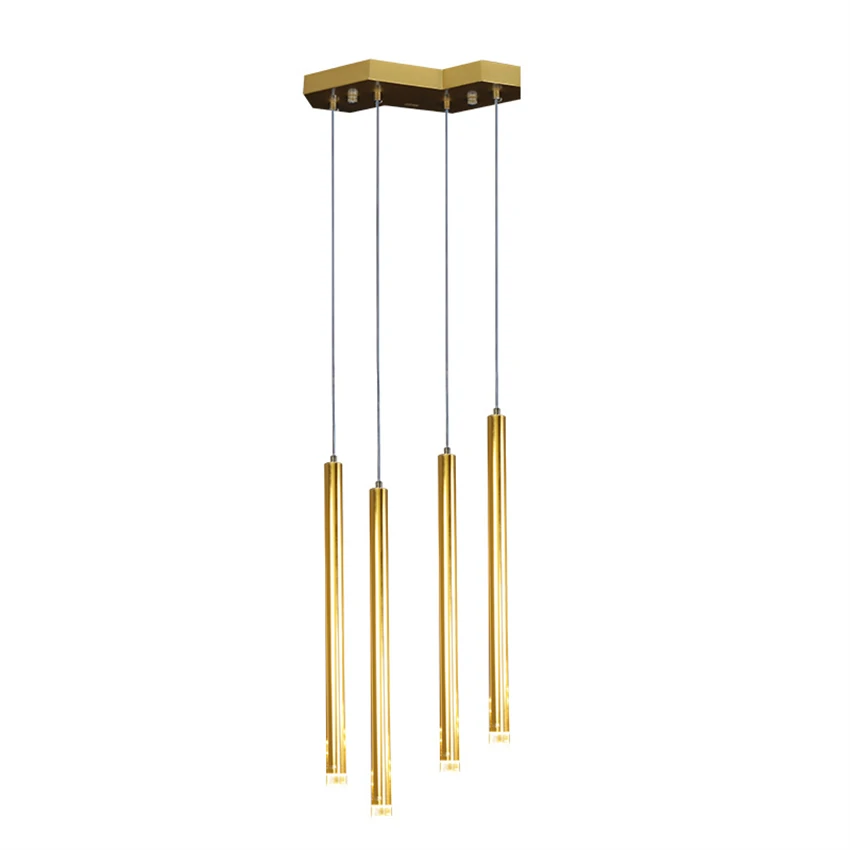 Led crystal long stick pendant lights bedroom living room kitchen light modern dining room office front desk gold pendant lamps