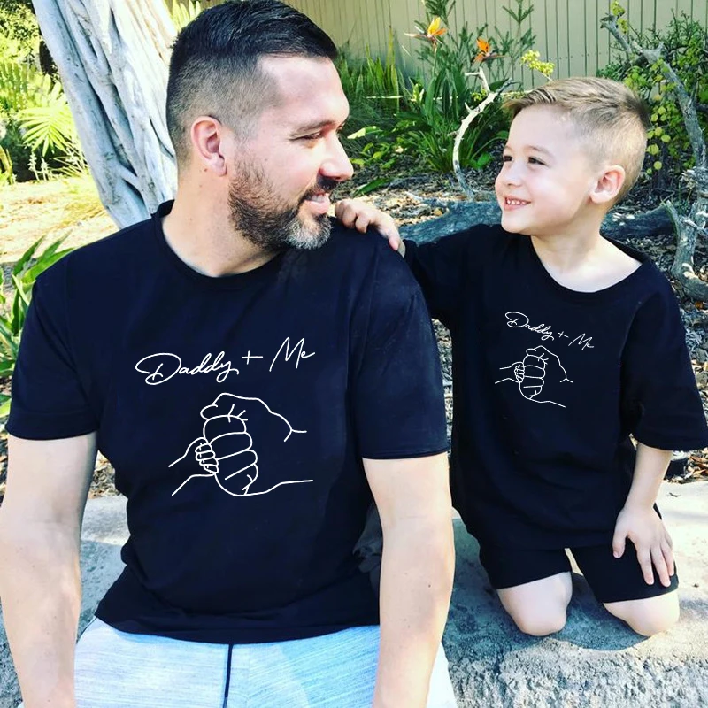 Daddy and Me Matching Shirts Daddy+Me Printed Funny Family Matching Tshirts Father\'s Day Gift Dad Daughter Son Outfit Clothes