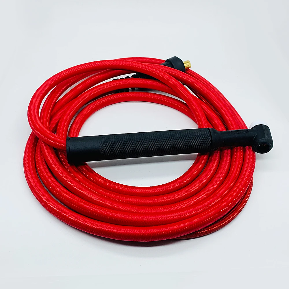 WP26 WP26F WEP26V WP26FV Quick Connect tig torch weld Gas-Electric Integrated Red Hose Cable Wires 3.7M 35-50 Euro Connector