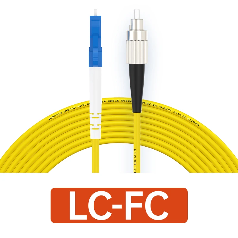 Ampcom Sc Lc Fc St Optische Vezel Patch Kabel Simplex 9/125μm Upc Naar Upc Single-Mode Jumper single Mode Patch-Cord Smf OS2