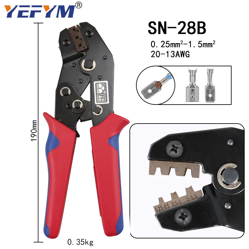 Crimping Pliers for TAB 2.8 4.8 6.3/C3 XH2.54 3.96 2510/tube/non insulation terminals SN-48B 10 jaws electrical clamp kit tools