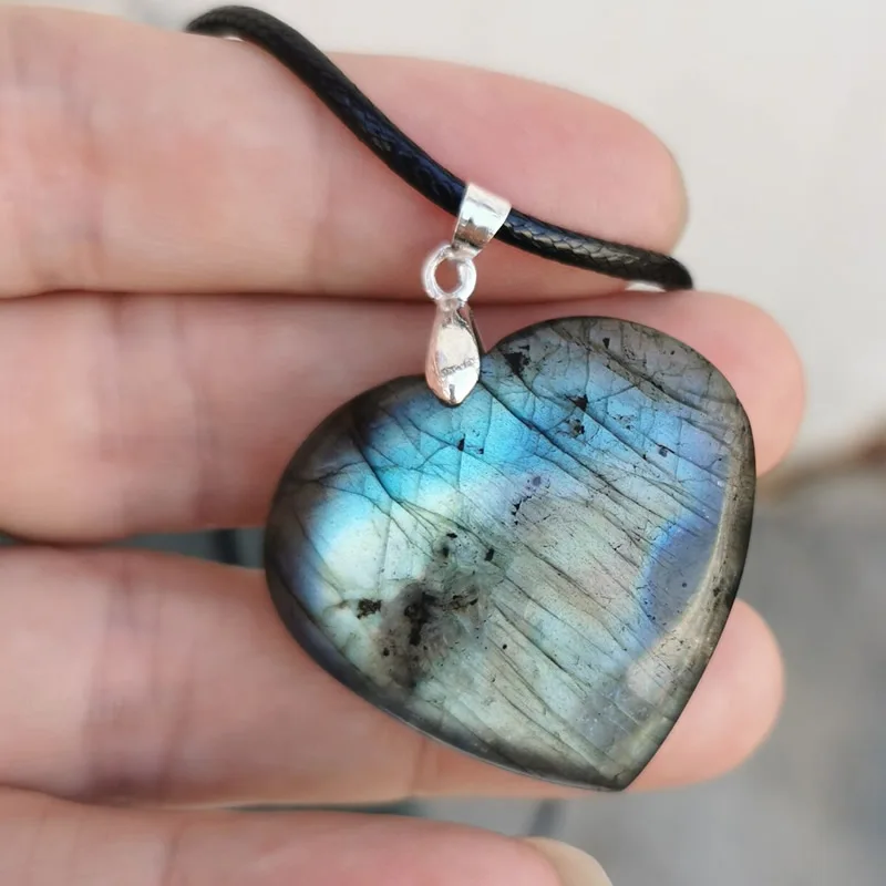 Naturale irregolare di cristallo ciondolo Labradorite pietra di Luna Sunstone Ciondolo Divinazione spirituale Monili di meditazione Pendenti Con