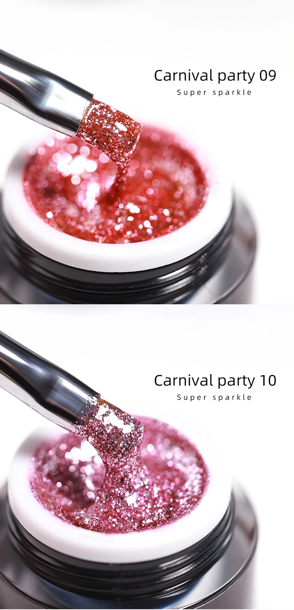 Vendeeni 12 Farben Japanischer Stil Glitzer-Platin-Nagelgel-Lack UV LED Aushärtbarer Gel-Lack Sternenhimmel Glänzender Gel-Lack 10g – Detail 7