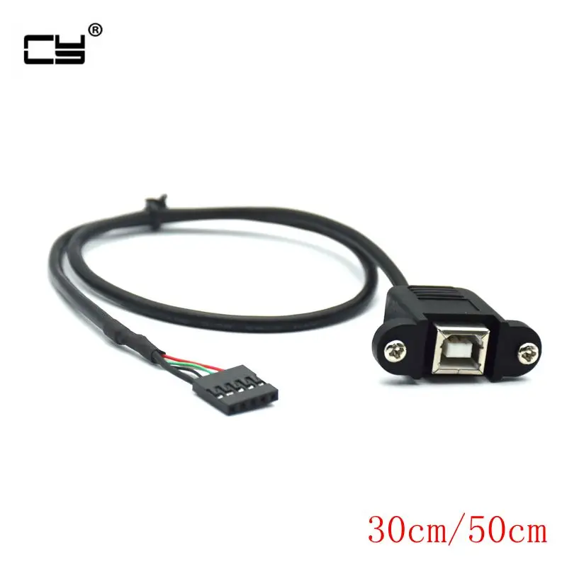 20cm USB 2.0 B Type Female socket Printer Panel Mount to Pitch 2.0mm 5pin Housing PCB Motherboard Dupont Cable