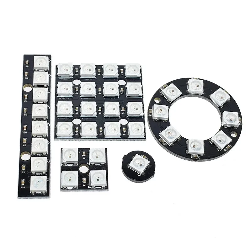 4 8 12 16 channel WS2812 WS2812B WS 2811 5050 RGB LED Lamp Panel Module 5V 1Bit 4Bit 8Bit 12Bit 16Bit 24Bit Rainbow LED Precise