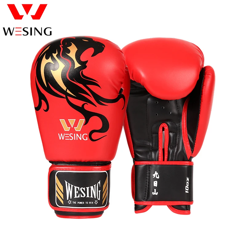 Wesing professional Boxing Gloves Punch Gloves mitts Sanda luva boxe Muay Thai Training Gloves 8 10 12 14oz