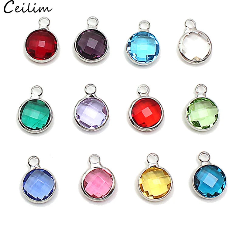 10pcs Colorful Birthstone Crystal Charms for Handmade DIY Jewelry Making Floating Handcraft Beads Charm Fit Necklace Bracelet