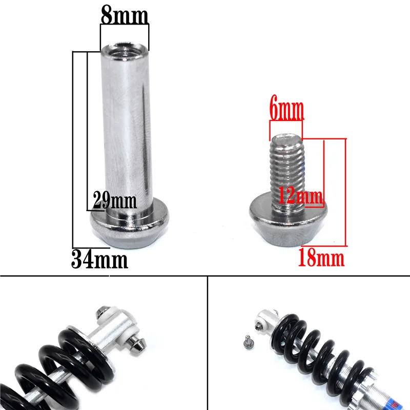 2 pcs M6 304 shock screw hex socket screw pair lock screw suitable for electric scooter off-road motorcycle bicycle