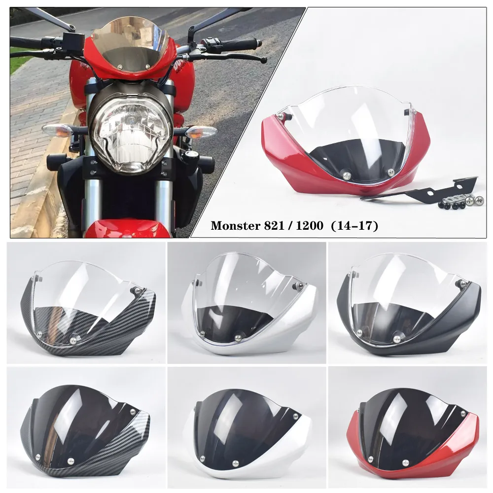 

Bare Bicycle Smoke Windshield Deflector W / Bracket Mounting Screws for DUCATI MONSTER 821 1200S 2014-2017