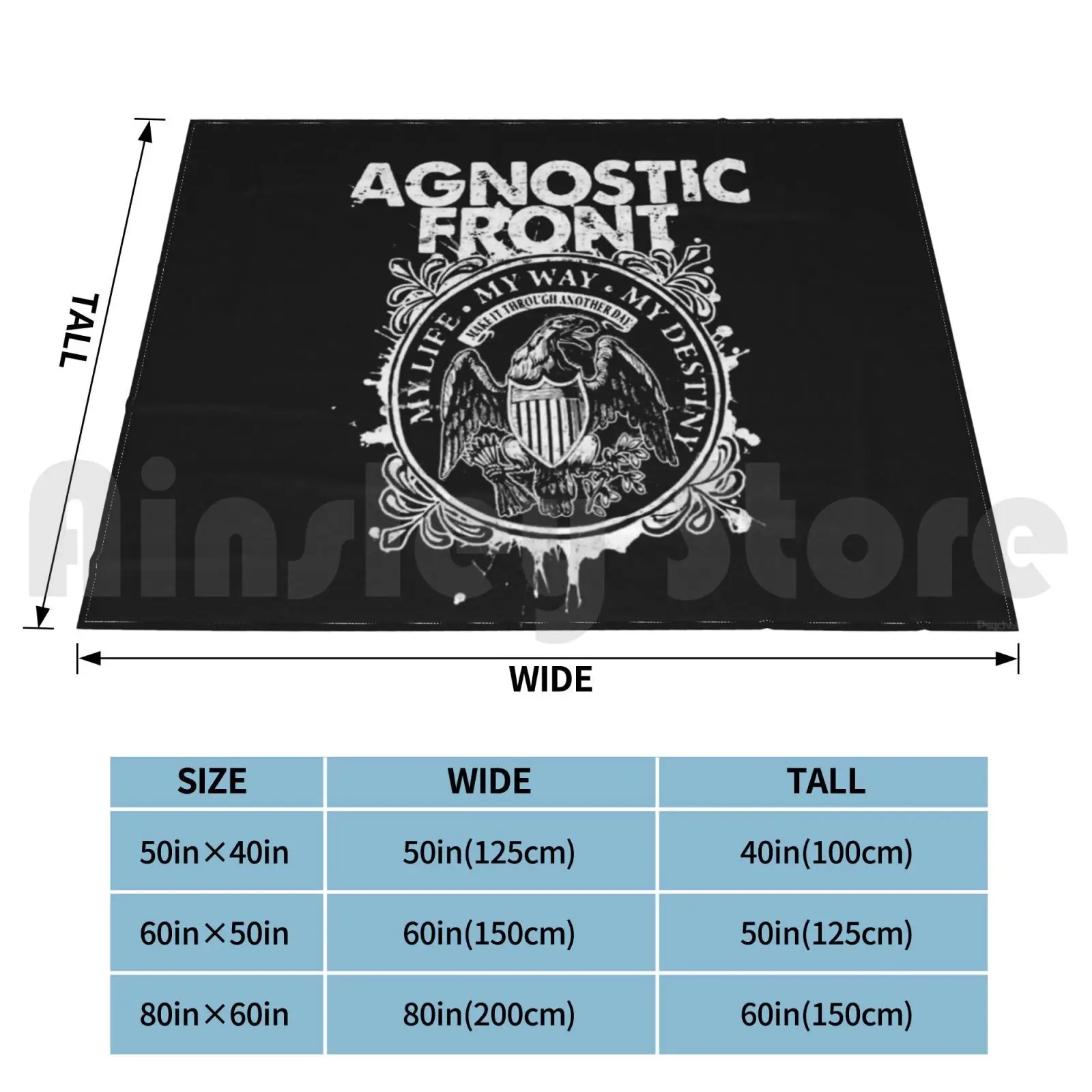 Agnostic Blanket For Sofa Bed Travel Agnostic Front Rock Band Usa Hardcore New York Eagle Punk Black Flyer Hc