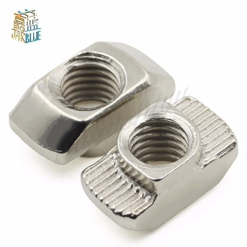 Tuerca en T M3 M4 M5 M8, cabeza de martillo, Conector de tuerca de ranura de sujeción, niquelado para 20, 30, 40, 45, perfil de extrusión de