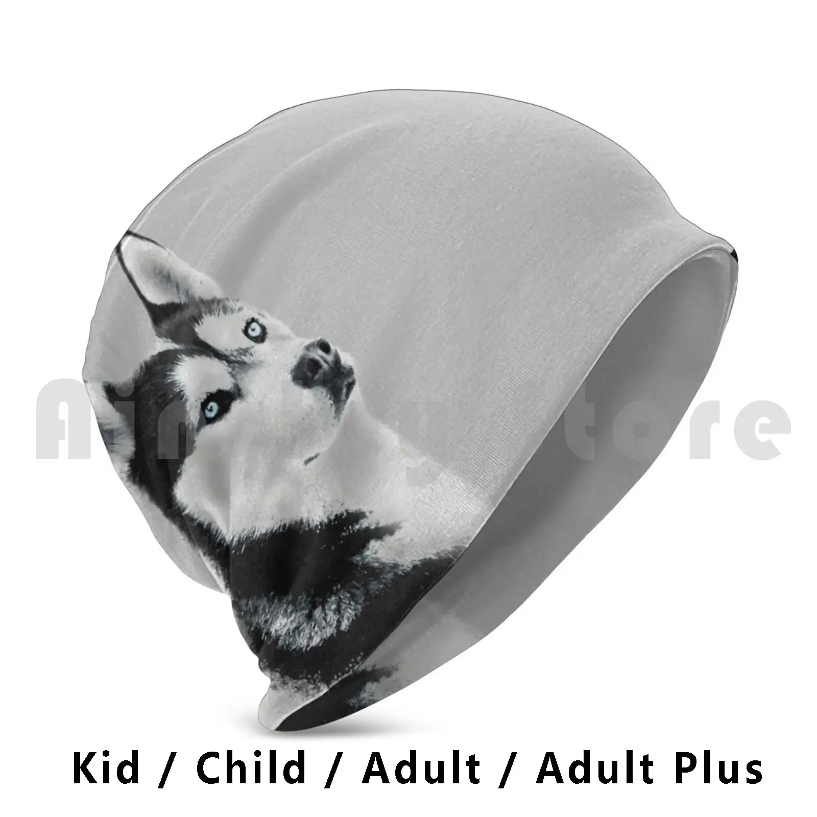 Siberian Husky Beanies Pullover Cap Comfortable Siberian Husky Husky Black Husky Husky Illustration Realistic Husky