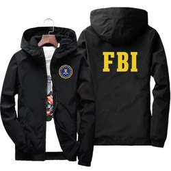 Moda fermuar erkek kadın Hoodies ceket FBI baskı spor hip hop rahat Zip Up Unisex uzun kollu hoodie ceket üst 7XL