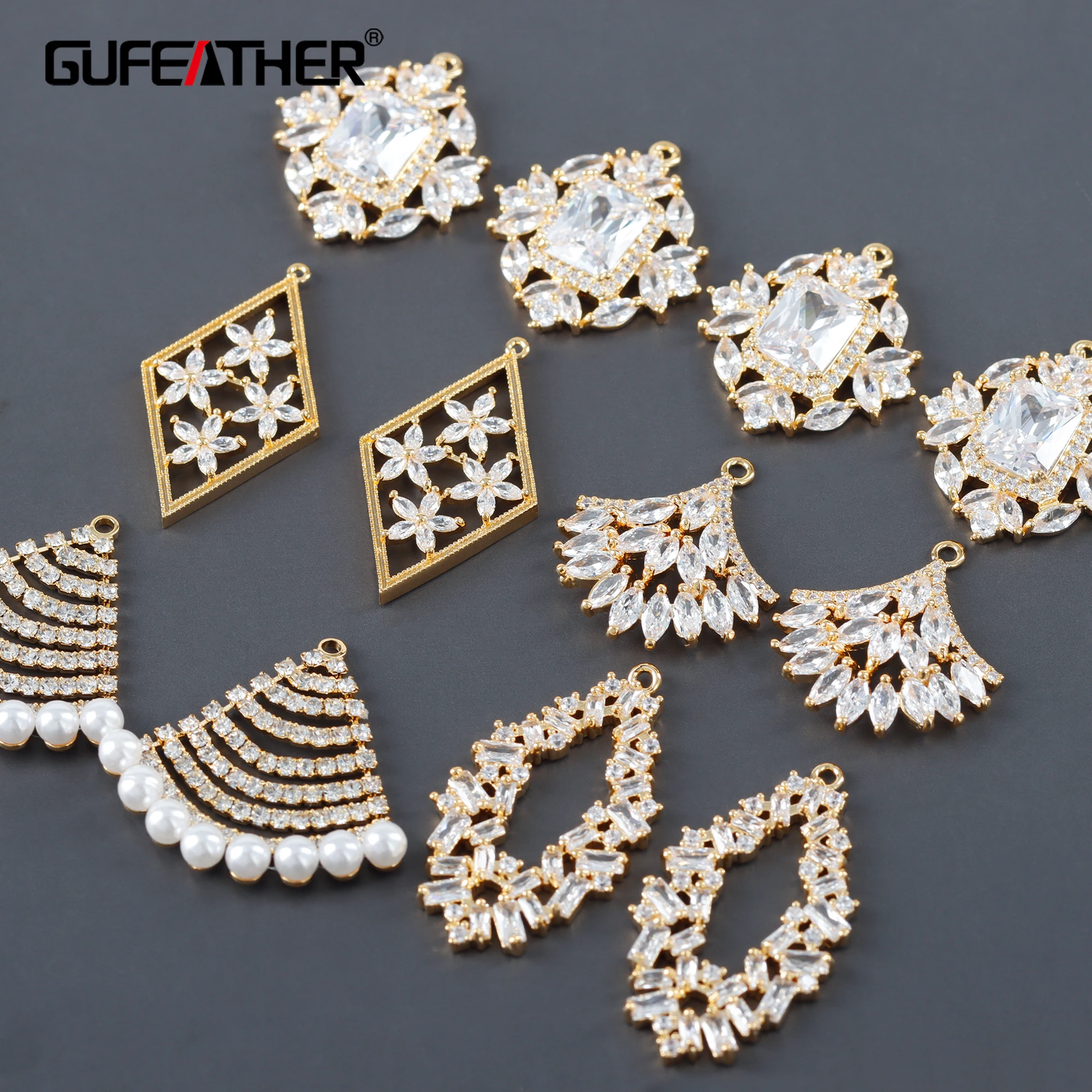 

GUFEATHER M1130,jewelry accessories,18k gold plated,copper,zircons,pass REACH,nickel free,diy pendants,jewelry making,6pcs/lot