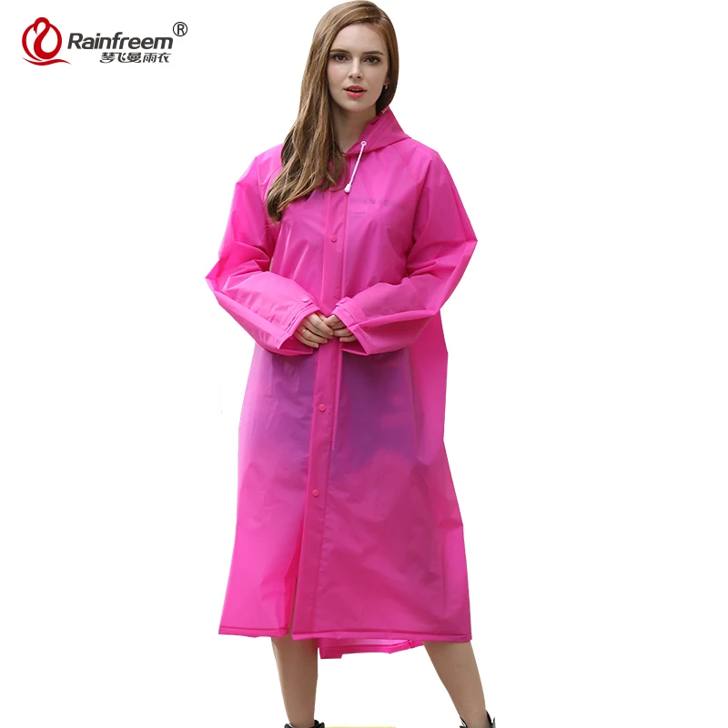 

Rainfreem New Design Hidden Backpack Position Light Weight Raincoat Women/Men Impermeable Plastic Transparent Rain Gear Poncho