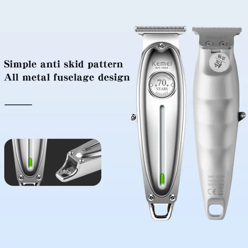 Kemei 1949 Pro Electric Barber Full Metal Professional Hair Trimmer For Men Beard Hair Clipper Finishing Hair Cutting Machine