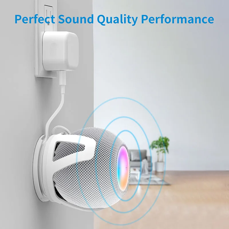 PlusAcc Supporto Da Parete Per HomePod Mini, 2 Opzioni Di Montaggio, Gestione Cavi, Design Aperto Per Audio Ottimale, Confezione Da 2