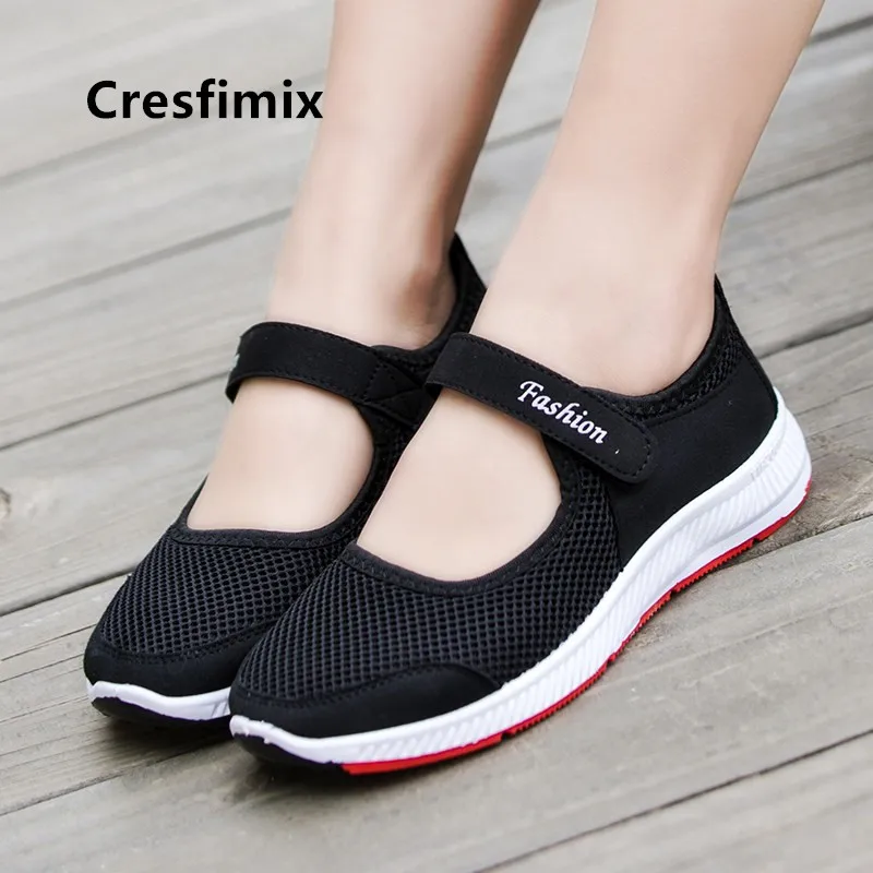 Cresfimix Zapatos De Mujer Women Cute Round Toe Black Breathable Anti Skid Shoes Lady Light Weight Wine Red & Grey Shoes C5532