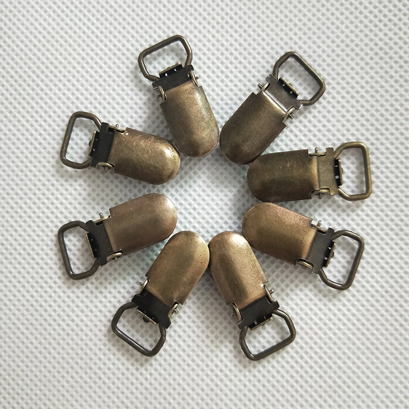 10mm Bronze/Silver Metal Garment clips cover circular Pacifier Suspender mitten Clips Holders For Project Craft 100 pcs/lot