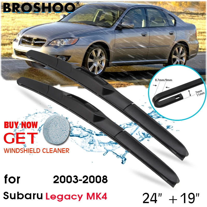 

Car Wiper Blade Front Window Windscreen Windshield Wipers Blades J hook Auto Accessories For Subaru Legacy MK4 24"+19" 2003-2008