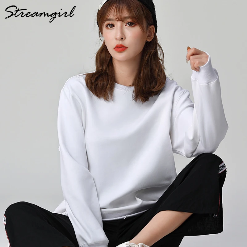 Oversize Sweatshirt Women Pullover Spring Autumn Solid Yellow Women Sweatshirt Cotton Thin Sweatshirts Ladies 2022